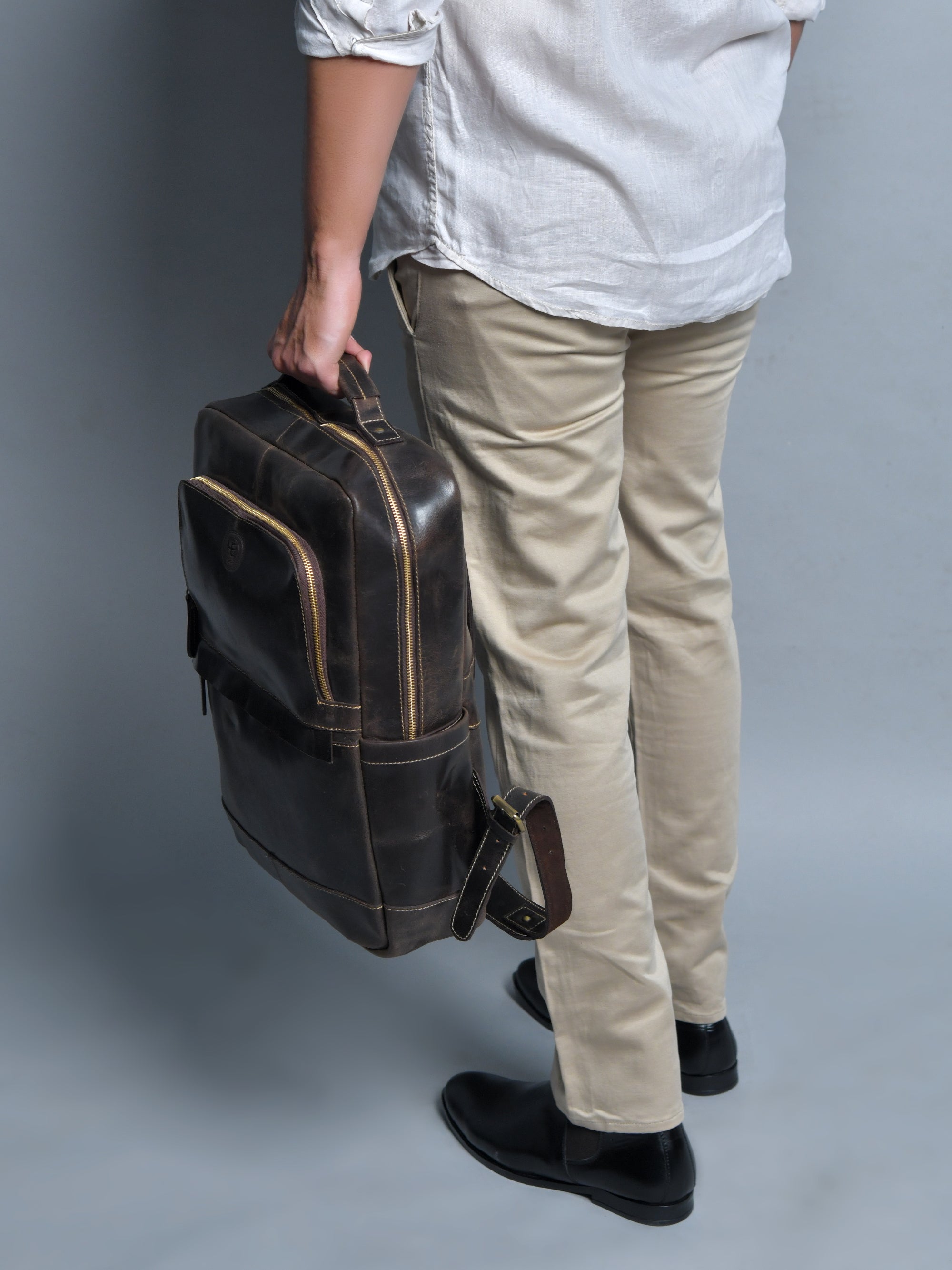 Alpine Vintage Leather Laptop Backpack